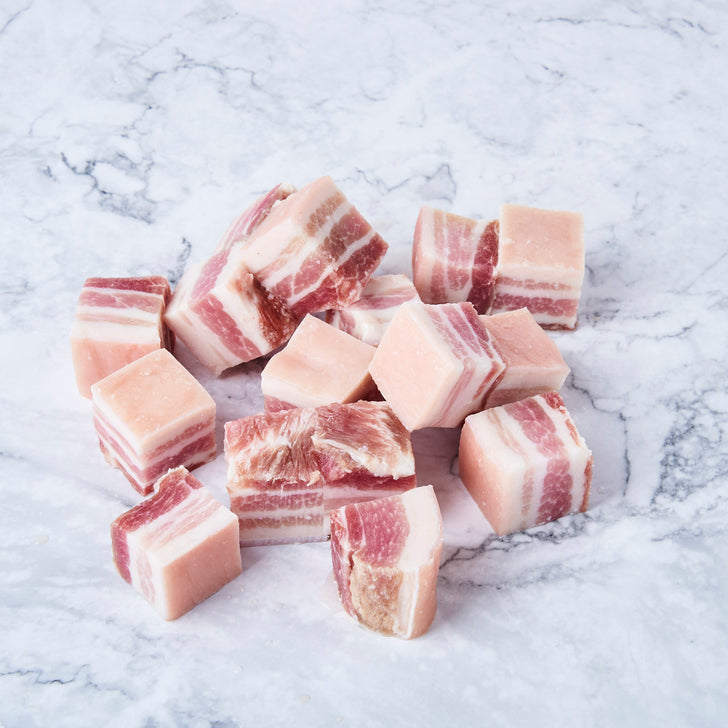 Frozen Pork Belly Skin-On Dice