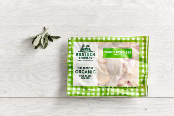 Organic Free-Range Chicken Thighs Boneless Skin On